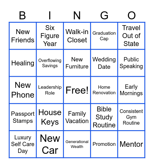 Dream It. See It. Do it. 2026 Bingo Card