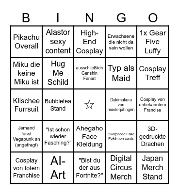 MAG-C Bingo Card