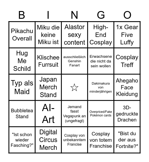 MAG-C Bingo Card