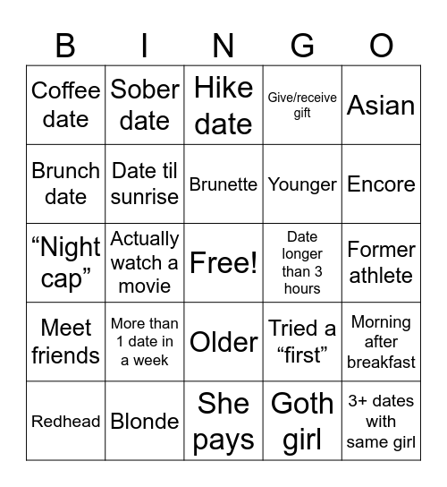 2026 bingo Card