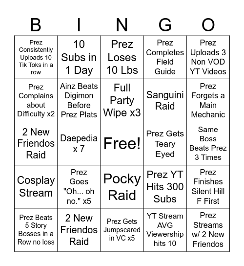 Digimon Mega + Bingo Card