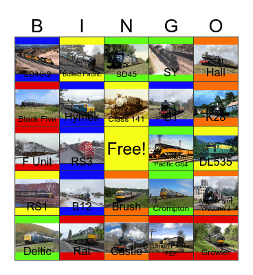 Railroads that I would like to work before Richie's Retirement one day Bingo Card