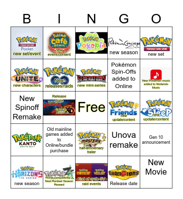 Pokemon Day Bingo Card
