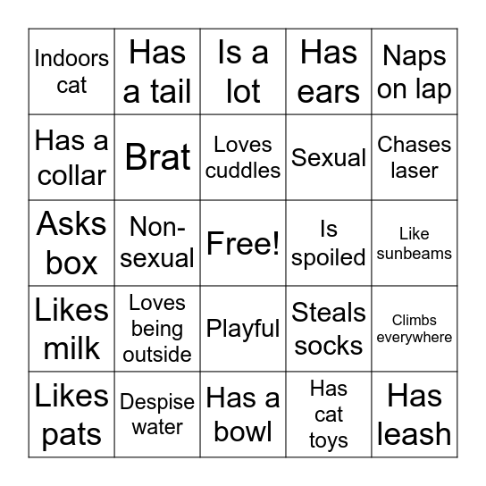Kitty Play Bingo Card