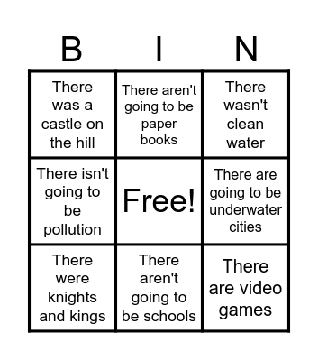 Past, present or future? Bingo Card
