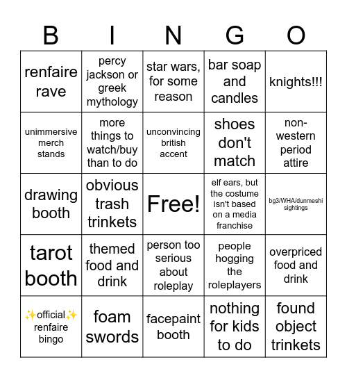 2026 renfaire sg predictions Bingo Card
