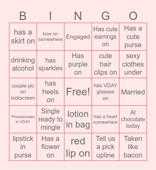 Galantine Bingo Card