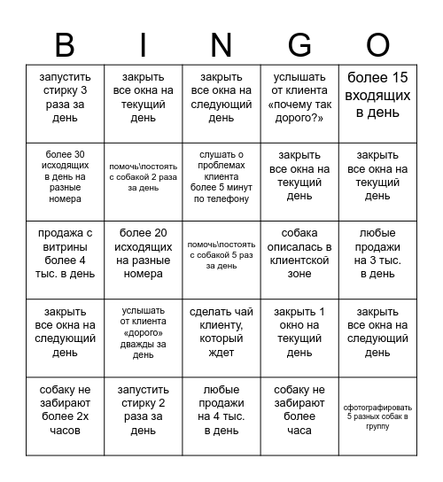 Админы Bingo Card