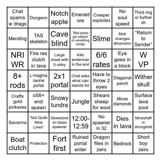 8k NRI Bingo Card