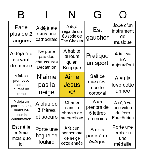 Brise glace Light Up Bingo Card