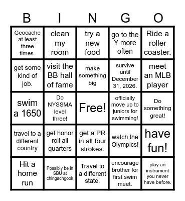 2026 Bingo card Bingo Card