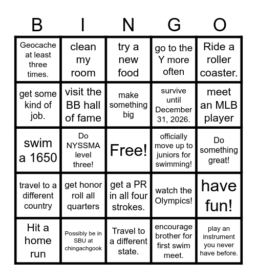 2026 Bingo card Bingo Card