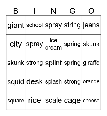 OPW4 U7-8 Bingo Card