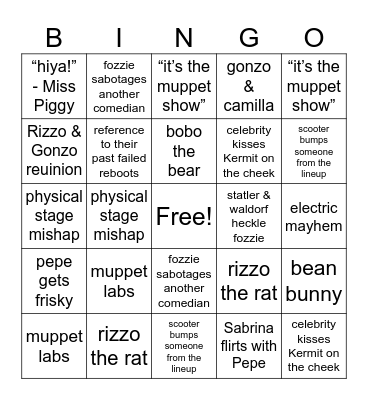 MUPPET SHOW BINGO Card