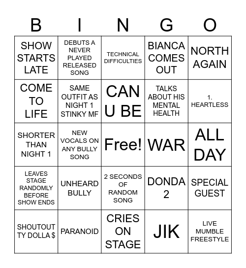 MEXICO NIGHT 2 Bingo Card