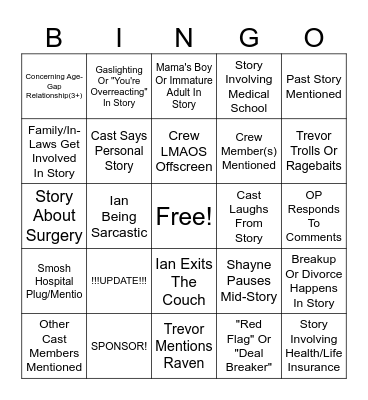 SRRS Bingo Card