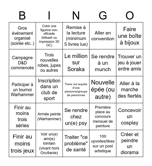 Bingo 2026 Bingo Card