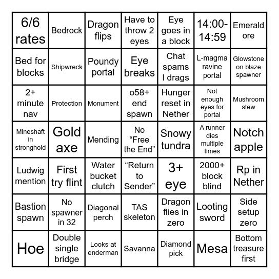 9k Couriway NRI Bingo Card