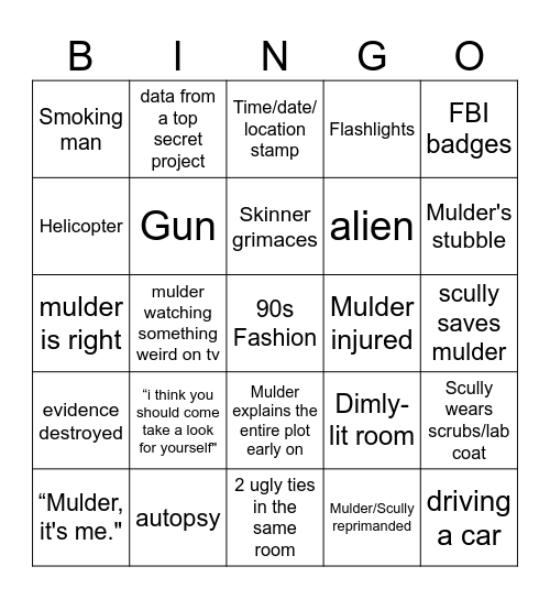 X-Files Bingo ULTIMATE: Rothbauer Edition Bingo Card