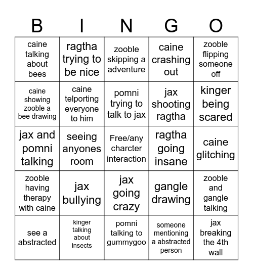 tadc bingo Card