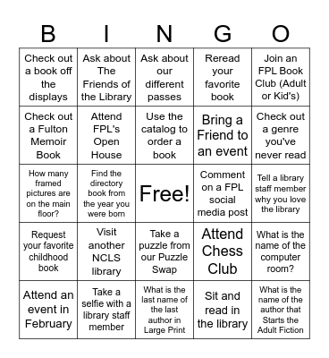 LIBRARY LOVER'S Bingo Card