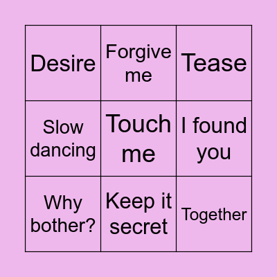 Season of Love Bingo Card