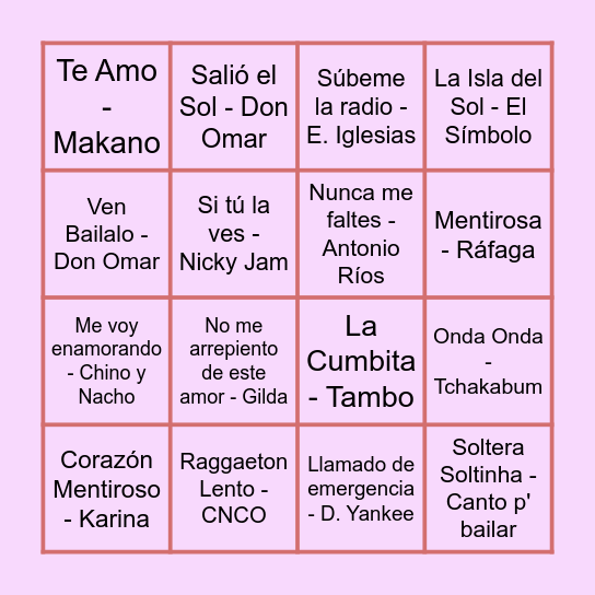 Despedida de Mari González Bingo Card