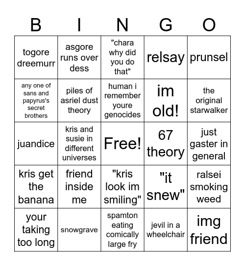 deltarot bingo Card