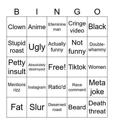 Roasted Bingo Card
