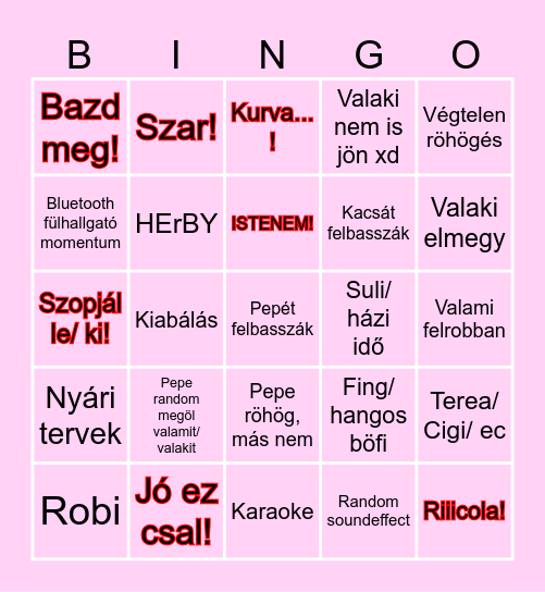 Flami DC Bingo Card