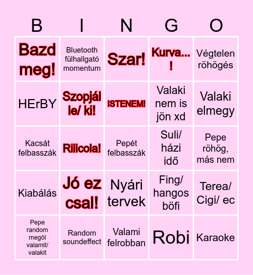 Flami DC Bingo Card