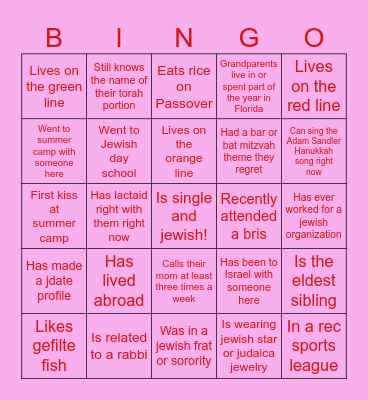 Valentine's Day Bingo Card