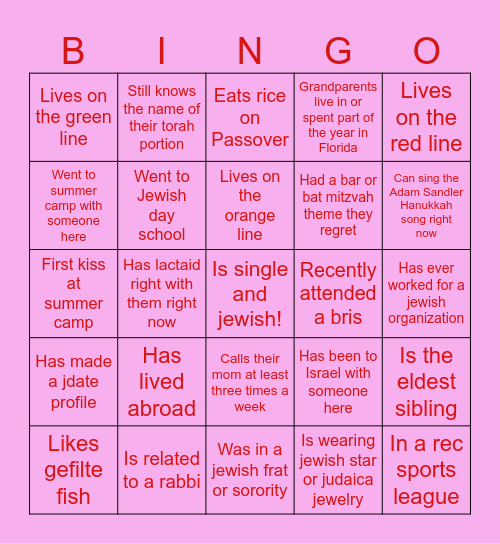 Valentine's Day Bingo Card