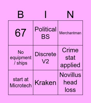 Open Op Bingo Card