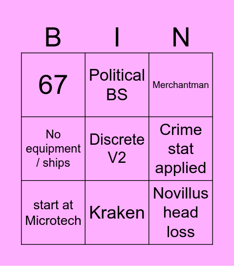 Open Op Bingo Card
