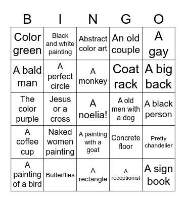 Gallery bingo Card
