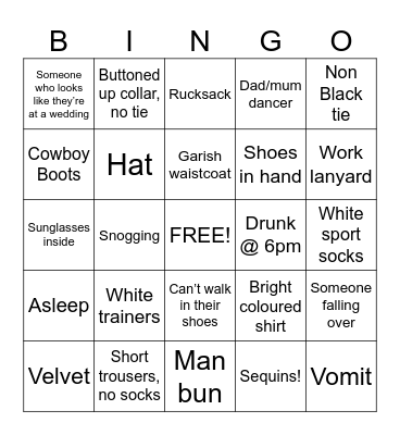 Broadcast Awards Bingo Card