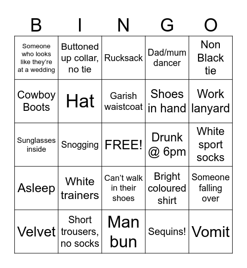 Broadcast Awards Bingo Card