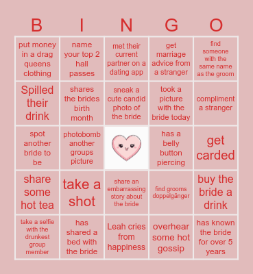 🤍 LEAH’S BACH BINGO 🤍 Bingo Card