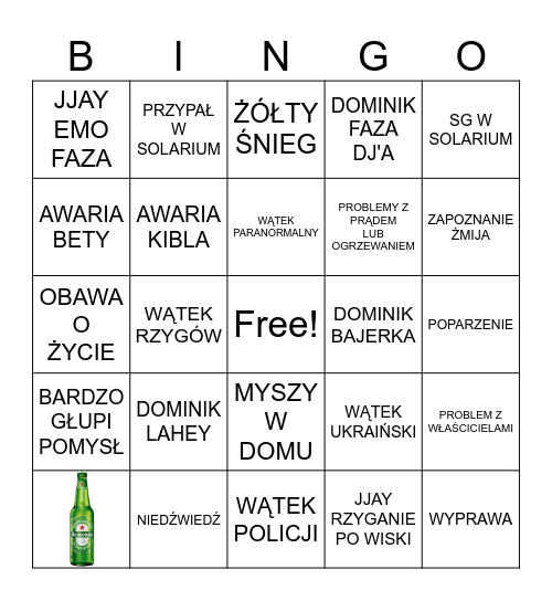 WOJTKOWA BINGO Card