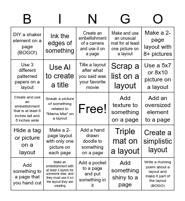 2026 Movie Time Crop Bingo Card