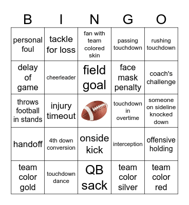 Super Bowl 2026 BINGO Card