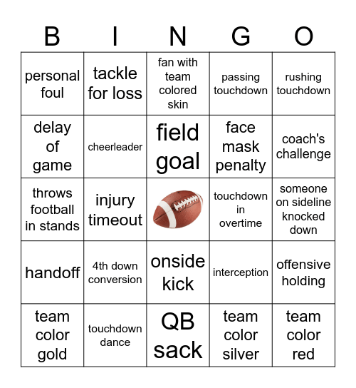 Super Bowl 2026 BINGO Card