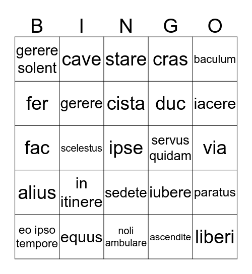 Ch. 10 Vocab Review Bingo Card