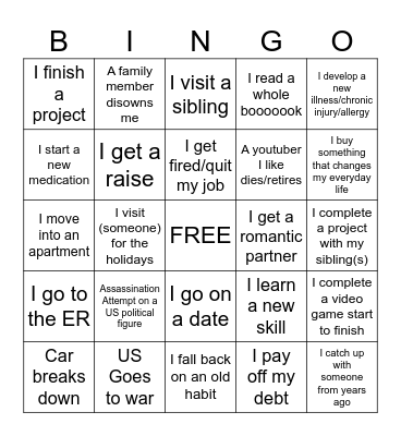 2026 Bingo Card