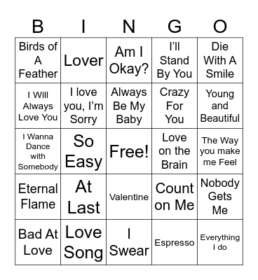 Galentine Singo Bingo Card