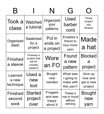 February Maker's Bingo Card