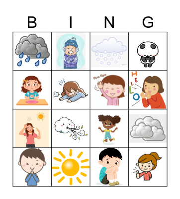 Hello / Weather Bingo Card