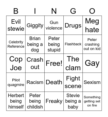 Family guy bingo! Bingo Card
