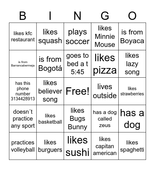 Who .....? Bingo Card
